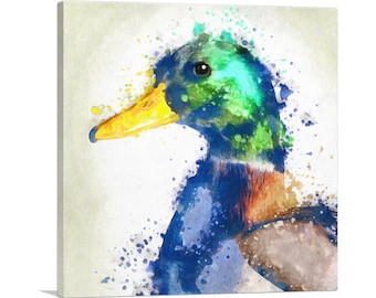 ARTCANVAS Colorful Duck Painting Home Decor Canvas Art Print