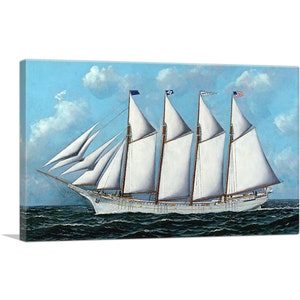 ARTCANVAS Portrait of the Ship, Anna R. Heidritter by Antonio Jacobsen Canvas Art Print