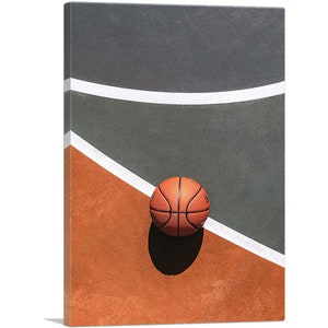 ARTCANVAS Basketball Ball on Court Home Decor Canvas Art Print