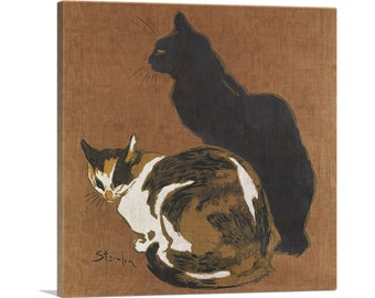 ARTCANVAS Two Cats 1894 by Theophile Steinlen Canvas Art Print