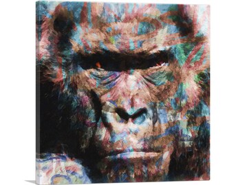 ARTCANVAS Angry Gorilla Modern Art Home Decor Canvas Art Print