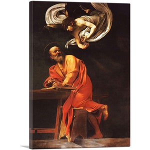 ARTCANVAS The Inspiration of Saint Matthew 1602 by Caravaggio Canvas Art Print