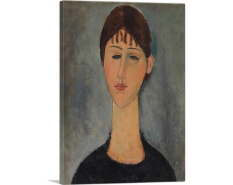 ARTCANVAS Portrait of Mme Zborowska 1918 by Amedeo Modigliani Canvas Art Print