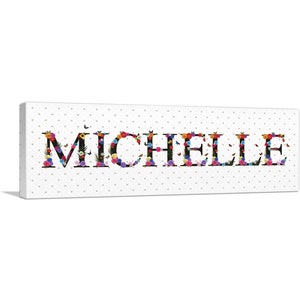 ARTCANVAS Michelle Girls Name Room Decor Canvas Art Print