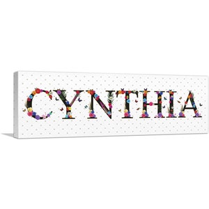 ARTCANVAS Cynthia Girls Name Room Decor Canvas Art Print