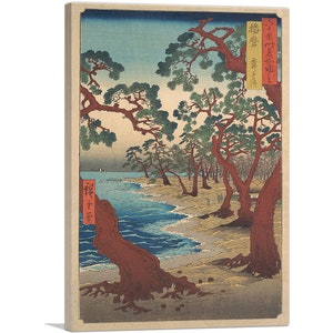 ARTCANVAS Maiko Beach - Harima Province 1853 by Utagawa Hiroshige Canvas Art Print