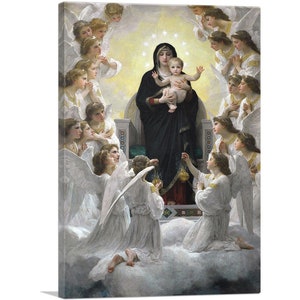 ARTCANVAS Virgin with Angels Mary and Child Jesus Canvas Art Print by William-Adolphe Bouguereau