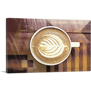 ARTCANVAS Espresso Coffee Pattern Modern Art Painting Home Decor Rectangle Canvas Art Print