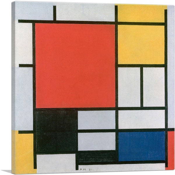 ARTCANVAS Composition in Red, Yellow, Blue, and Black 1921 by Piet Mondrian Canvas Art Print