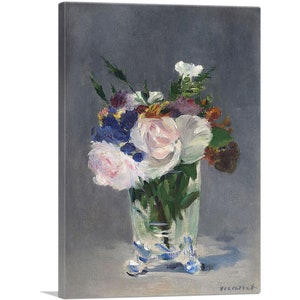 ARTCANVAS Flores en un jarrón de cristal 1882 por Edouard Manet Canvas Art Print