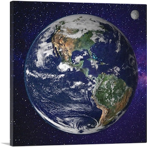 ARTCANVAS Planet Earth in Space Home Decor Canvas Art Print