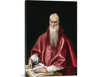 ARTCANVAS Saint Jerome as a Scholar by El Greco Canvas Art Print