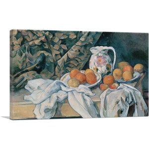 ARTCANVAS Still Life with a Curtain 1895 by Paul Cezanne Canvas Art Print