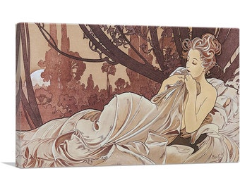 ARTCANVAS Dusk 1899 by Alphonse Mucha Canvas Art Print