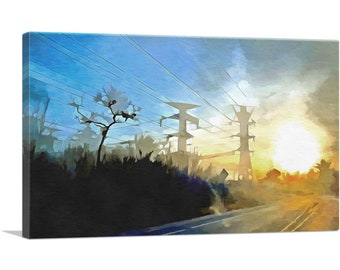 ARTCANVAS City Street Home Decor Canvas Art Print