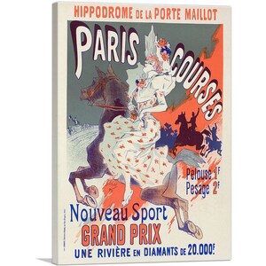 ARTCANVAS Hippodrome De La Porte-Maillot - Paris Courses by Jules Cheret Canvas Art Print