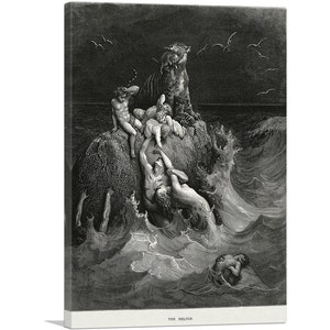 ARTCANVAS The Deluge Canvas Art Print by Gustave Dore