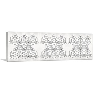 ARTCANVAS Art Deco Geometric Design on White Panoramic Canvas Art Print