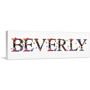 ARTCANVAS Beverly Girls Name Room Decor Canvas Art Print