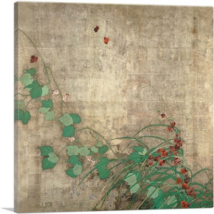 ARTCANVAS Plantas de flores de otoño por Sakai Hoitsu Canvas Art Print