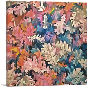 ARTCANVAS Hojas de árbol Decoración del hogar Lienzo cuadrado Impresión de arte