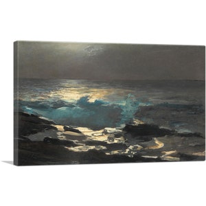 ARTCANVAS Moonlight - Wood Island Light 1894 Canvas Art Print by Winslow Homer