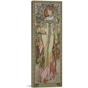 ARTCANVAS Otoño 1900 por Alphonse Mucha Canvas Art Print