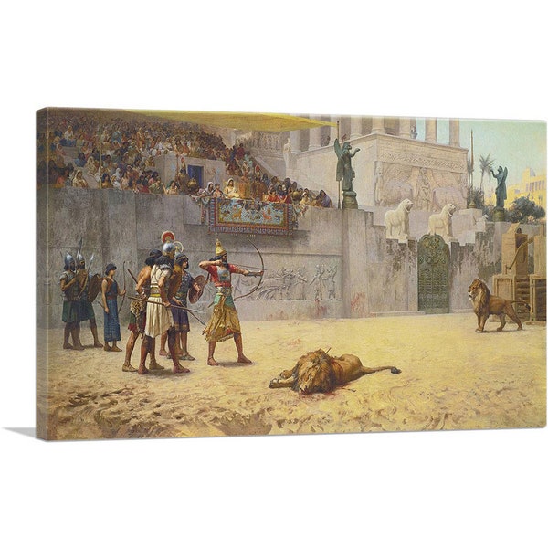 ARTCANVAS The Diversion of an Assyrian King 1878 Canvas Art Print by Frederick Arthur Bridgman