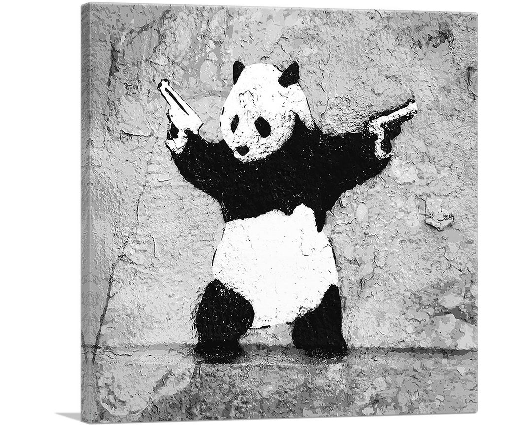 ARTCANVAS Panda With Guns by Banksy Canvas Art Print - Etsy