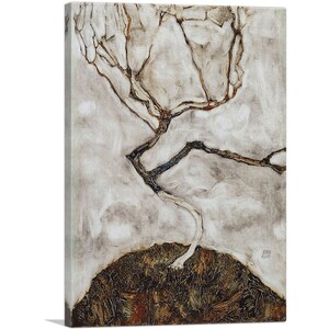 ARTCANVAS Un árbol a finales de otoño por Egon Schiele Canvas Art Print 26"x18"