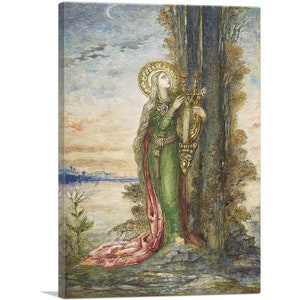 ARTCANVAS Saint Cecilia 1890 Canvas Art Print by Gustave Moreau 26&quot;x18&quot;