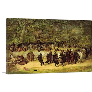 ARTCANVAS The Bear Dance 1850 by William Holbrook Beard Canvas Art Print