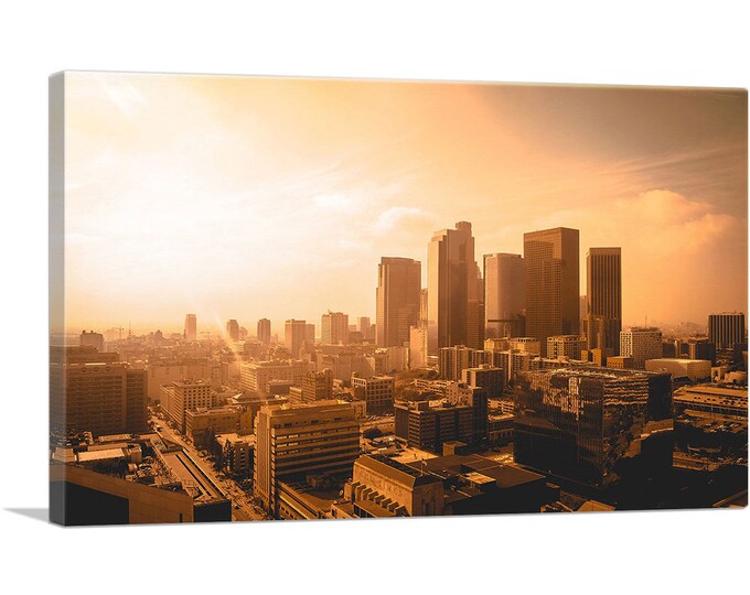 ARTCANVAS Los Angeles California Glowing Sunset Canvas Art Print