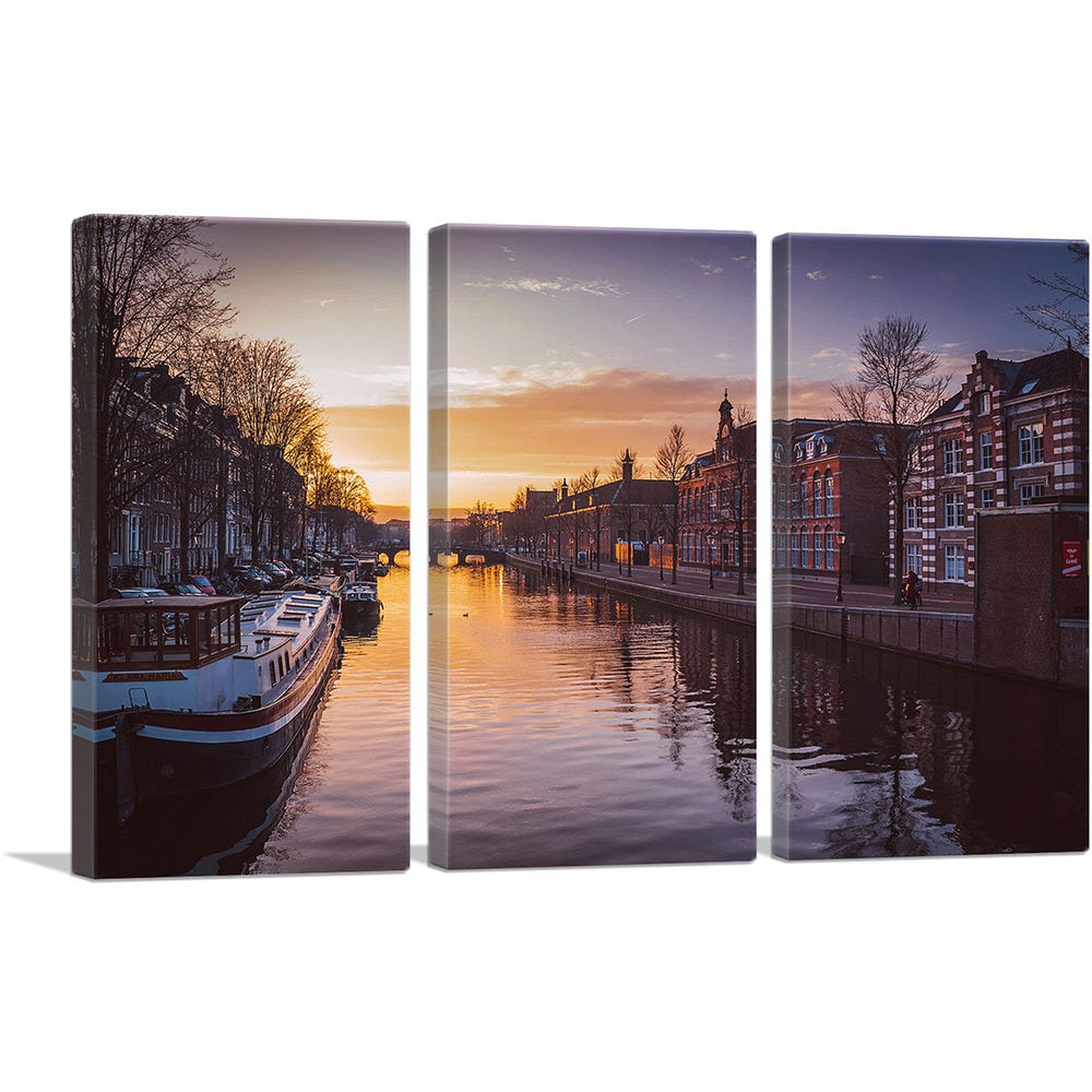 ARTCANVAS Canal In Amsterdam Netherlands Canvas Art Print | Etsy