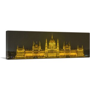 ARTCANVAS Hungarian Parliament Building Budapest Hungary Panoramic Canvas Art Print 36&quot;x12&quot;