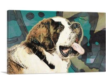 ARTCANVAS Saint Bernard Dog Breed Canvas Art Print