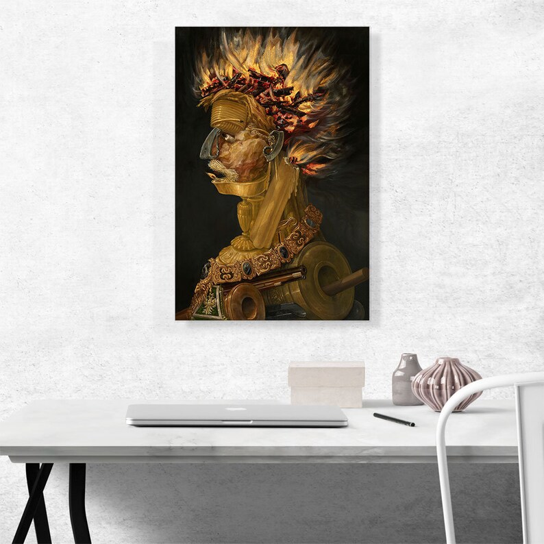 ARTCANVAS Fire 1566 Canvas Art Print by Giuseppe Arcimboldo - Etsy