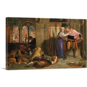 ARTCANVAS The Flight of Madeline and Porphyro During the Drunkenness - The Eve of Saint Agnes 1857 by William Holman Hunt Canvas Art Print