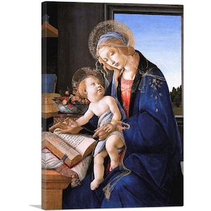ARTCANVAS The Virgin Teaching the Infant Jesus to Read - Madonna of the Book 1479 by Sandro Botticelli Canvas Art Print