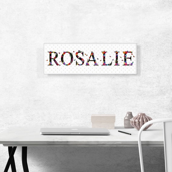 ARTCANVAS Rosalie Girls Name Room Decor Canvas Art Print