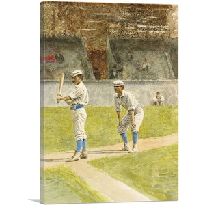 ARTCANVAS Baseball Players Practicing 1875 Canvas Art Print by Thomas Eakins 26&quot;x18&quot;