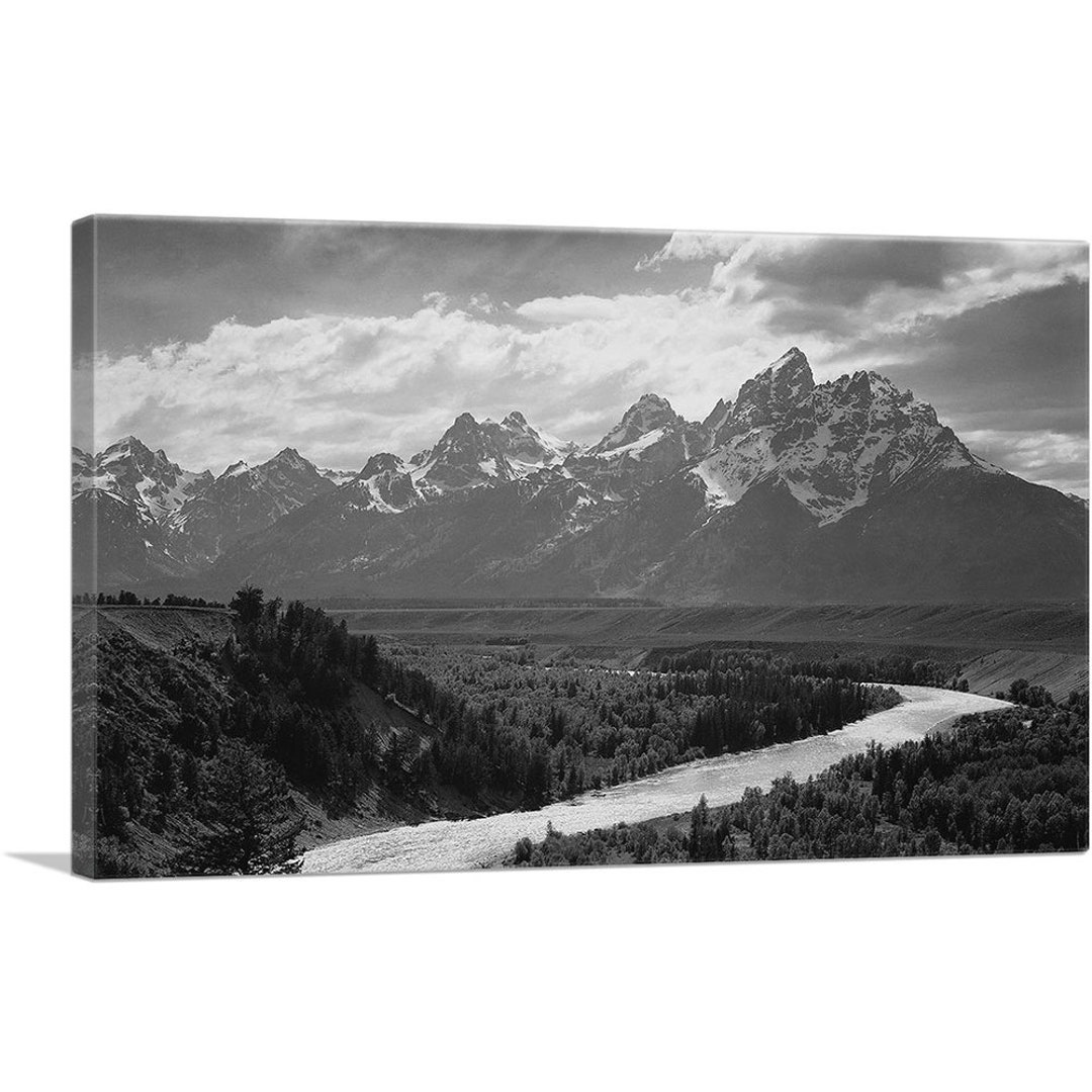 ARTCANVAS Grand Teton National Park - Wyoming Black and White ...