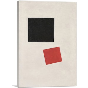 ARTCANVAS Black Square and Red Square 1915 by Kazimir Malevich Canvas Art Print