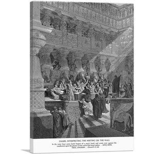 ARTCANVAS Daniel Interpreting the Writing on the Wall Canvas Art Print by Gustave Dore