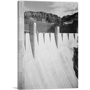 ARTCANVAS Close-Up Hoover Dam - Nevada Black and White Photography Canvas Art Print