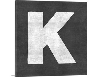 ARTCANVAS Chalkboard Alphabet Letter K Canvas Art Print
