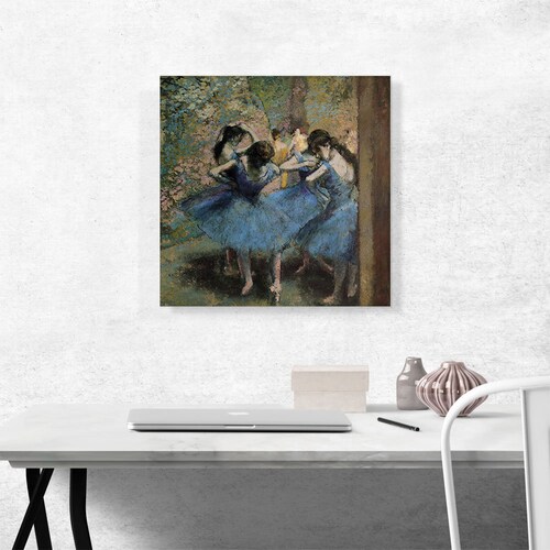 ARTCANVAS Dancers In Blue 1895 high quality by Edgar Degas Canvas Art Print