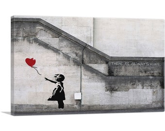 ARTCANVAS There Is Always Hope Balloon Girl Canvas Art Print by Banksy Canvas Art Print
