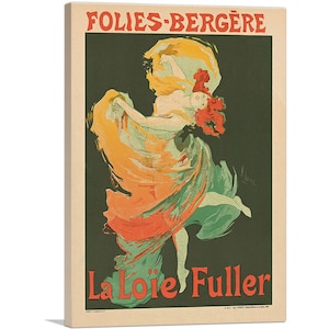 ARTCANVAS Loie Fuller at the Folies Bergere 1893 by Jules Cheret Canvas Art Print