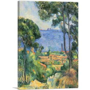 ARTCANVAS View Through Trees 1885 Canvas Art Print by Paul Cezanne 26&quot;x18&quot;